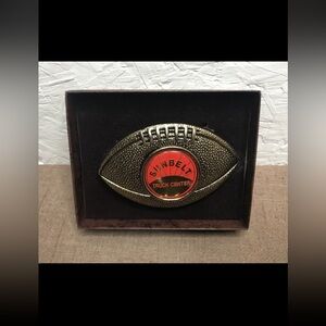 Vintage Sunbelt Truck Center Football Belt Buckle Made in USA with Box Rare
